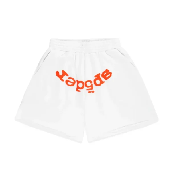 Sp5der OG Web V2 Sweatshort White - Image 1