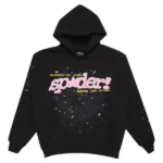 Sp5der PINK Hoodie Black V2