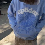 Sp5der Web Hoodie Sky Blue - Image 3