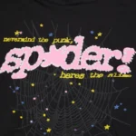 Sp5der PINK Hoodie Black V2 - Image 3