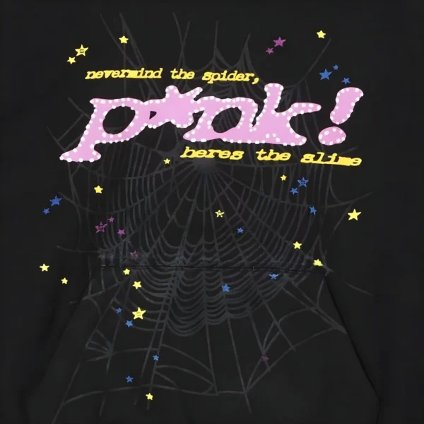 Sp5der P*NK Hoodie Black - Image 3