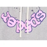 Sp5der OG Web Logo Sweat Short in Heather Grey - Image 2