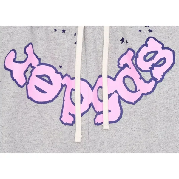 Sp5der OG Web Logo Sweat Short in Heather Grey - Image 2