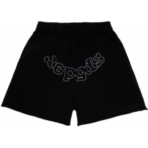 Sp5der OG Logo Embroidered Sweatshort in Black