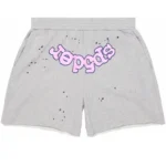 Sp5der OG Web Logo Sweat Short in Heather Grey