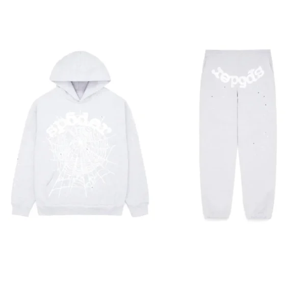 Sp5der OG Web Tracksuit Heather Grey - Image 1